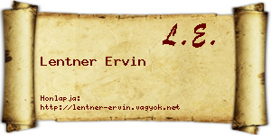 Lentner Ervin névjegykártya