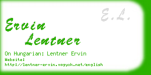 ervin lentner business card